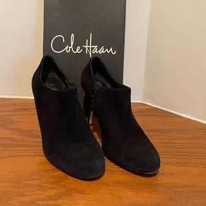 Almost New Cole Haan Black Suede Bootie